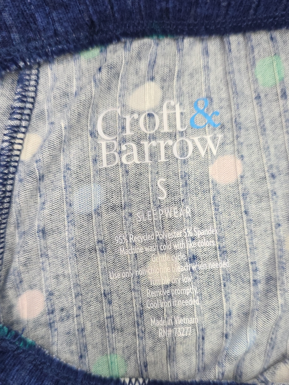 NWOT Croft & Barrow Women's Navy Polka Dot Lounge Shorts - Picture 2 of 5